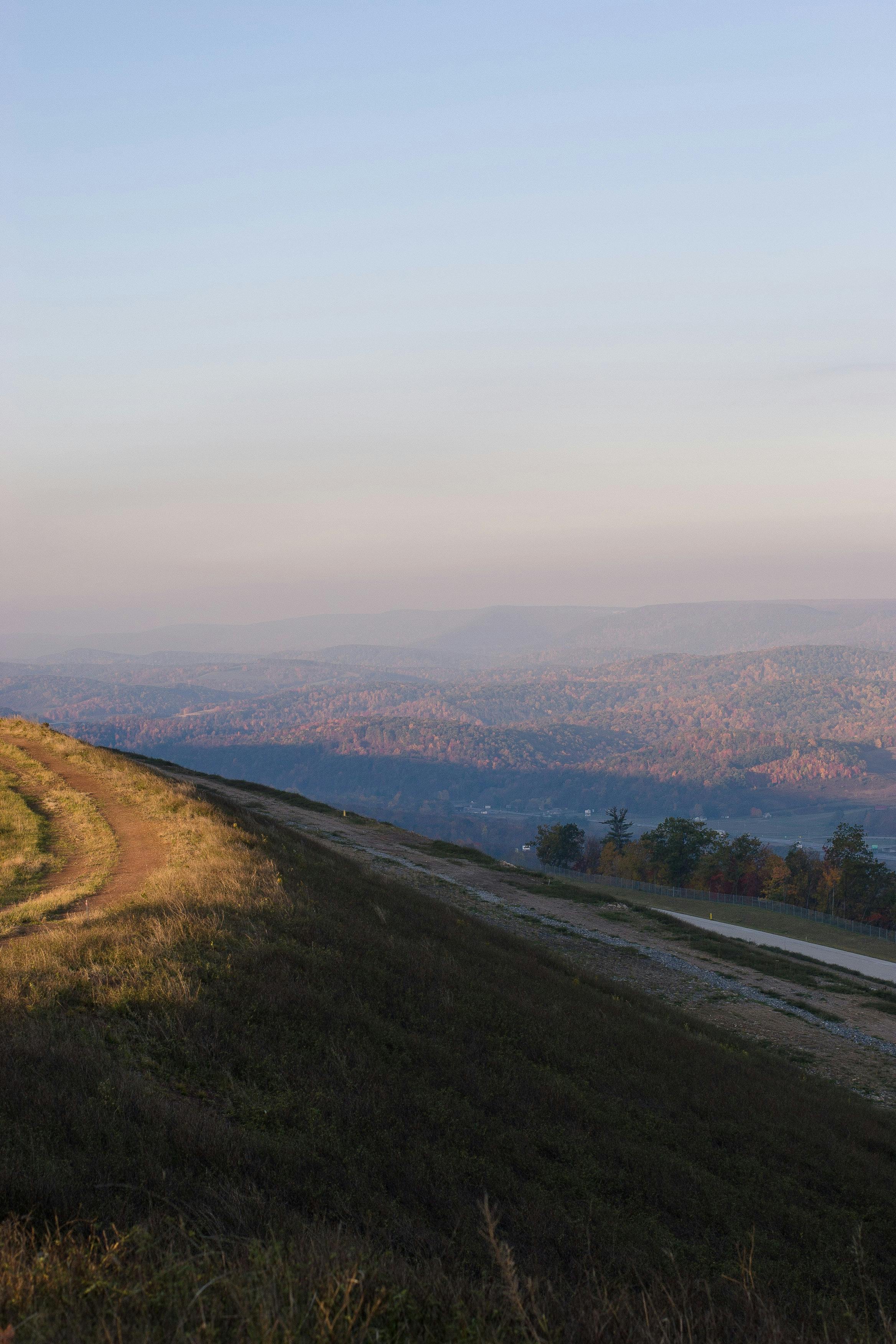 Panorama of winding road around mountain, frame 3